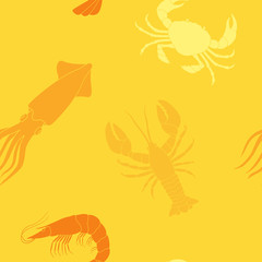 Fototapeta na wymiar Seamless pattern with seafood for your design