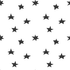 Black and white wrapping paper. Vector seamless geometric pattern with stars.