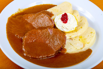 Beef with sauce
