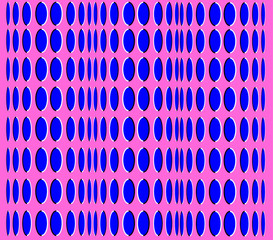 Optical illusion - blue circles moving on a pink background