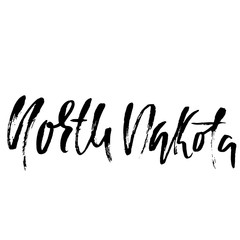 Fototapeta na wymiar North Dakota. Modern dry brush lettering. Retro typography print. Vector handwritten inscription. USA state.