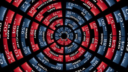 forex stock market index commodity ticker board news line on black background - new quality financial business animated dynamic motion video footage - Powered by Adobe