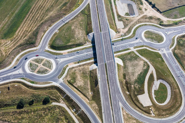 aerial view of the road near Nysa town