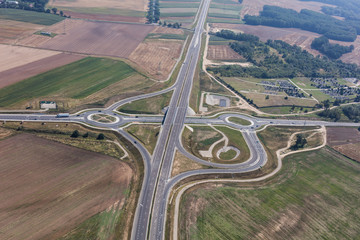aerial view of the road near Nysa town