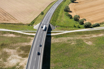 aerial view of the road near Otmuchow town © mariusz szczygieł