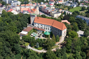 Fototapeta na wymiar aerial view of the Otmuchow town