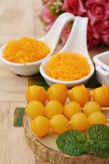 golden sweet is egg yolk  ,Thai dessert