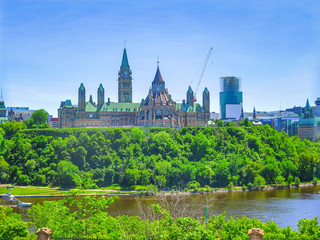 Fototapeta na wymiar Visiting Ottawa, the capital city of Canada, in Ontario