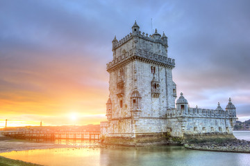 Belem Tower at sunrise. Portugal