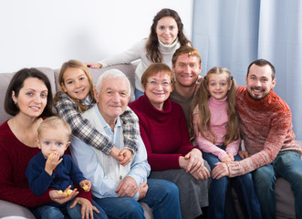 Fototapeta premium Happy family making numerous photos