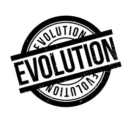 Evolution rubber stamp. Grunge design with dust scratches. Effects can be easily removed for a clean, crisp look. Color is easily changed.