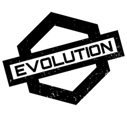 Evolution rubber stamp. Grunge design with dust scratches. Effects can be easily removed for a clean, crisp look. Color is easily changed.