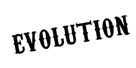 Evolution rubber stamp. Grunge design with dust scratches. Effects can be easily removed for a clean, crisp look. Color is easily changed.