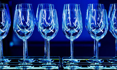 Empty glasses wine in restaurant