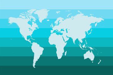 World map blue color vector