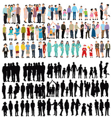 people collection, isometric people, isolated, flat style