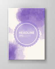 Watercolor purple color design banner