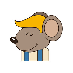Cute mouse cartoon icon vector illustration graphic dsign