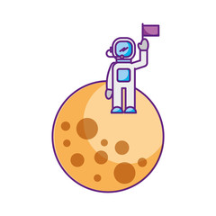 moon galaxy astronomy universe science vector illustration