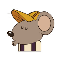 Cute mouse worker cartoon icon vector illustration graphic design