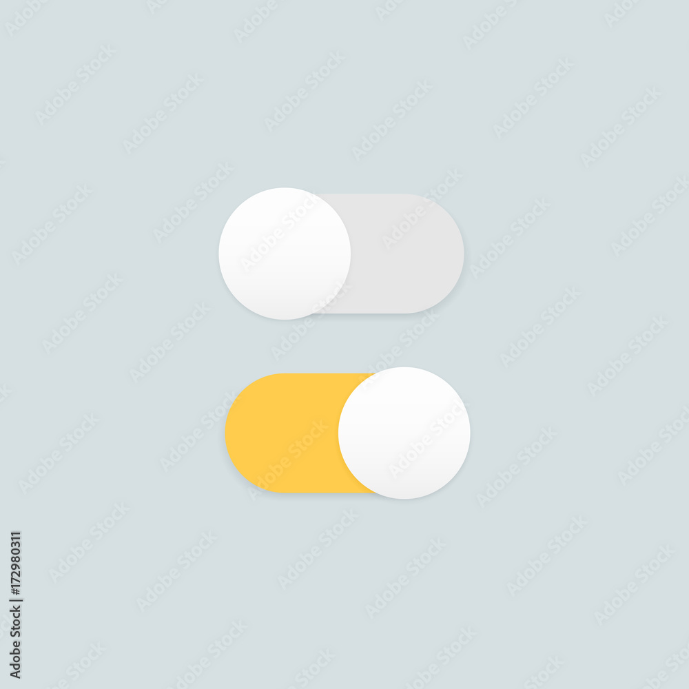Poster clean minimalistic vector on/off toggle switch buttons