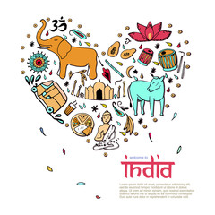 India in the form of heart.