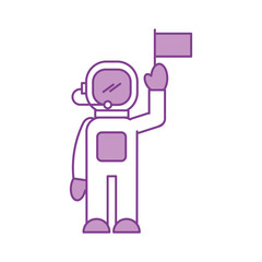 astronaut in space suit character profession mission vector illustration