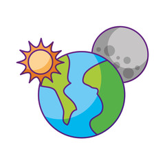 universe planet earth space vector illustration icon