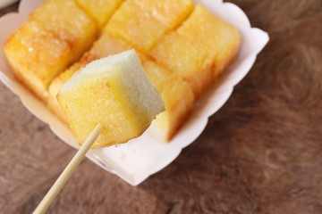 Bread toast with butter and sugar delicious