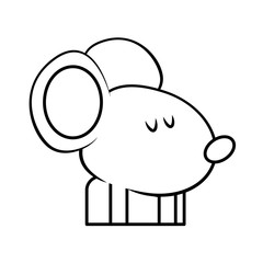 Cute mouse cartoon icon vector illustration graphic dsign