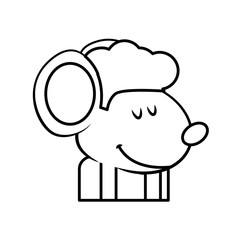 Cute mouse cartoon icon vector illustration graphic dsign