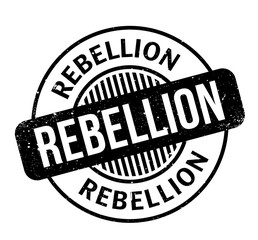 Rebellion rubber stamp. Grunge design with dust scratches. Effects can be easily removed for a clean, crisp look. Color is easily changed.