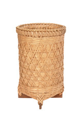 wicker basket, bamboo basket on white background.