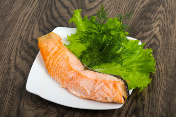 Steamed salmon