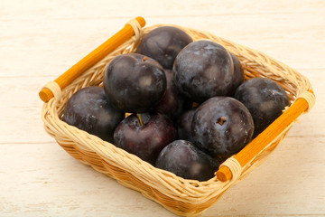 Ripe fresh plums