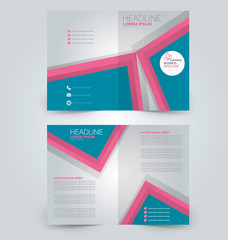Abstract flyer design background. Brochure template. Can be used for magazine cover, business mockup, education, presentation, report. Pink and blue color.