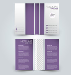 Abstract flyer design background. Brochure template. Can be used for magazine cover, business mockup, education, presentation, report. Purple color.