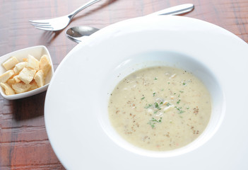 New England style clam  soup
