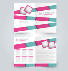 Abstract flyer design background. Brochure template. Can be used for magazine cover, business mockup, education, presentation, report. Green and pink color.
