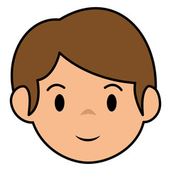 cute little boy head character