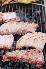 Grilled pork ribs delicious on the stove