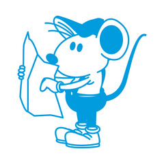 Cute mouse worker cartoon icon vector illustration graphic design