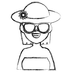 beautiful woman with cap tourist avatar character