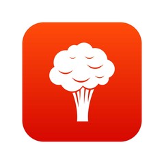 Broccoli icon digital red