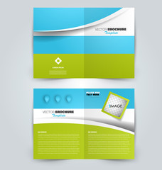 Abstract flyer design background. Brochure template. Can be used for magazine cover, business mockup, education, presentation, report. Green and blue color.