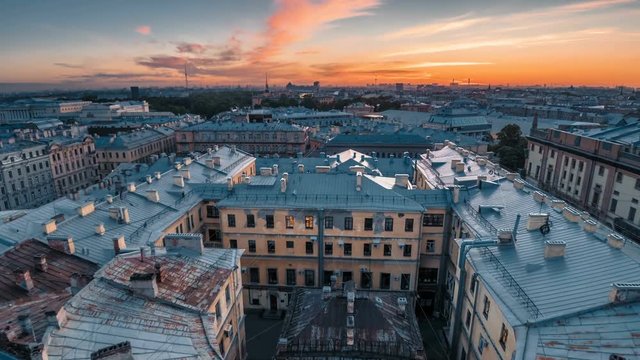 Cityscape view over the rooftops of St. Petersburg