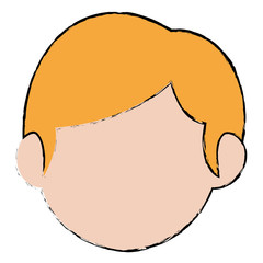 cute little boy head character