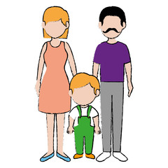 parent couple with son avatars characters