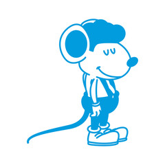 Cute mouse worker cartoon icon vector illustration graphic design