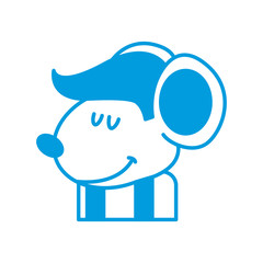 Cute mouse worker cartoon icon vector illustration graphic design